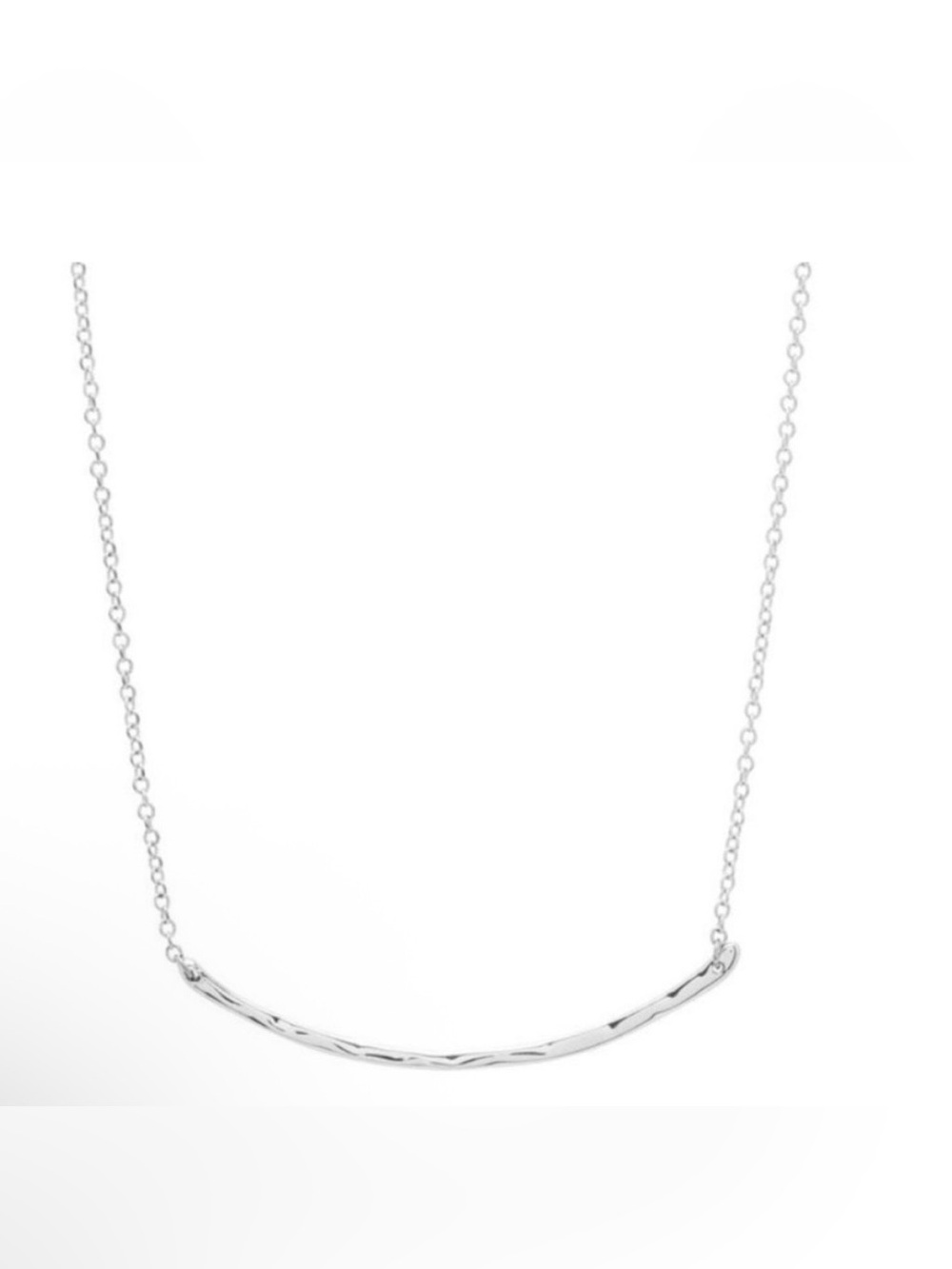 Gorjana Polished Silver Curved Bar Necklace